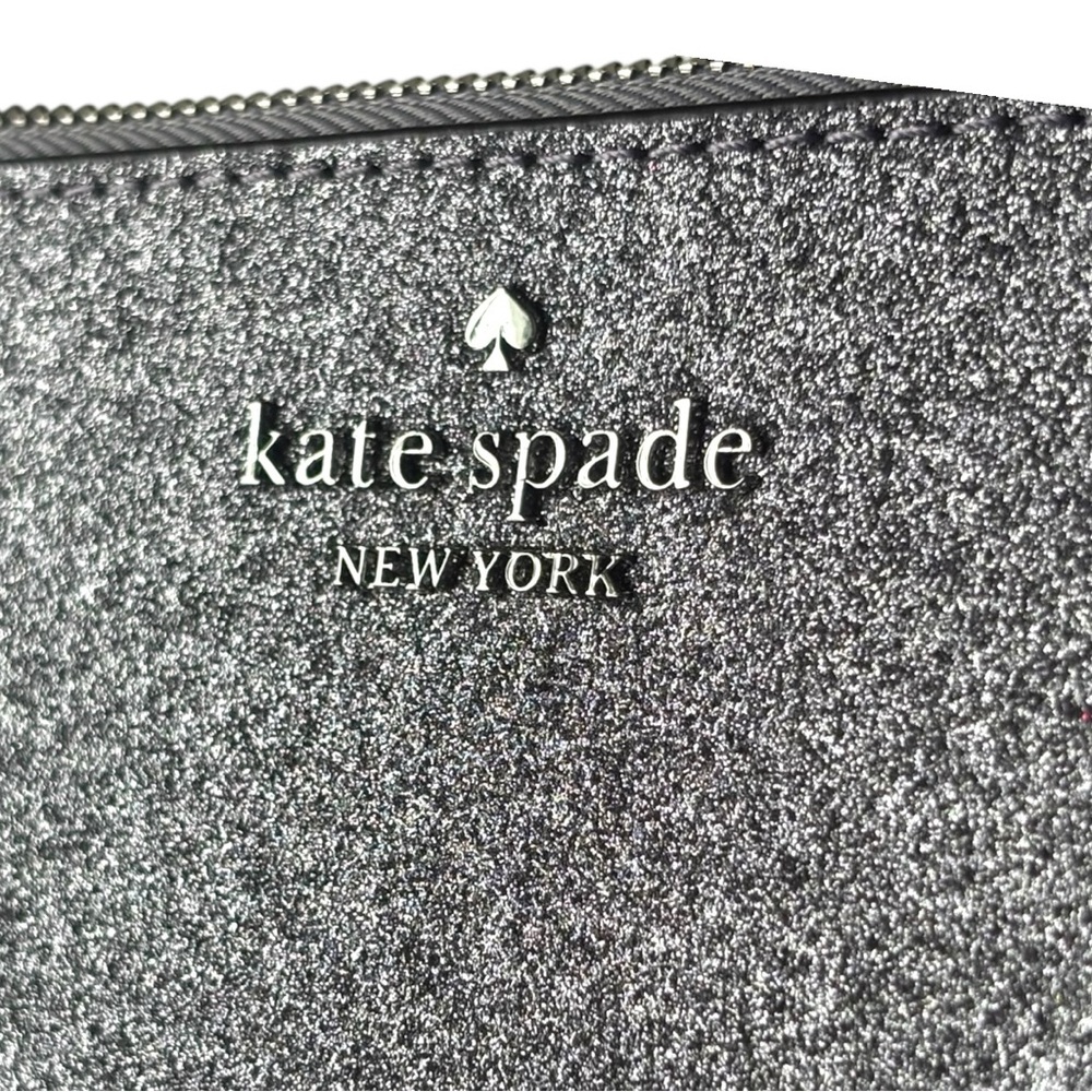 Kate Spade New York LUCY GLITTER MEDIUM L-ZIP WRISTLET | candied flower - Picture 4 of 8
